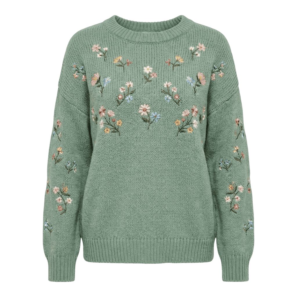 Floral Embroidered Sweater