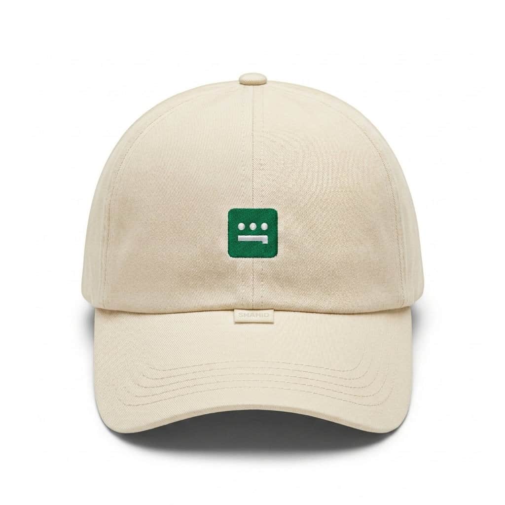 White Embroidered 6-Panel Cap
