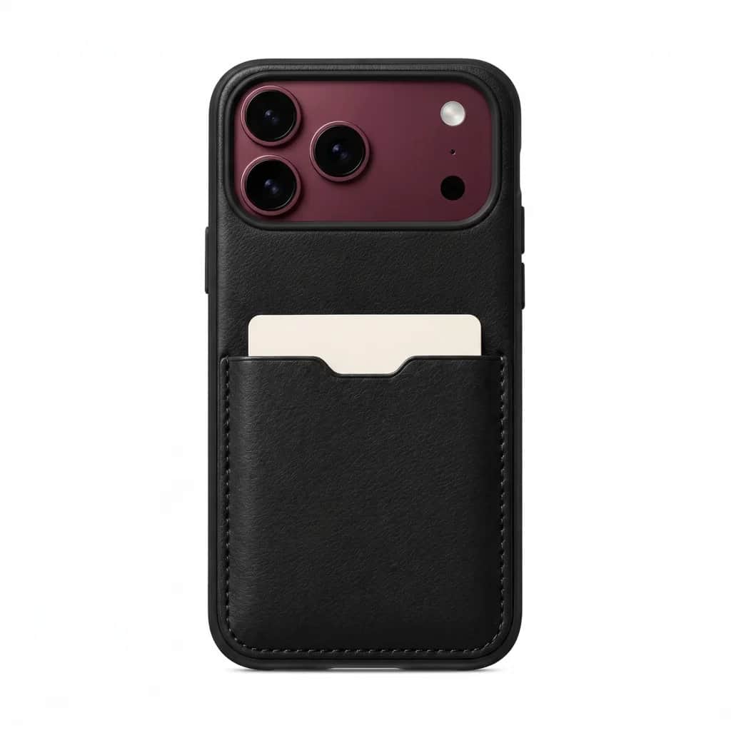 Black Leather Card Case — iPhone 18 Pro Max