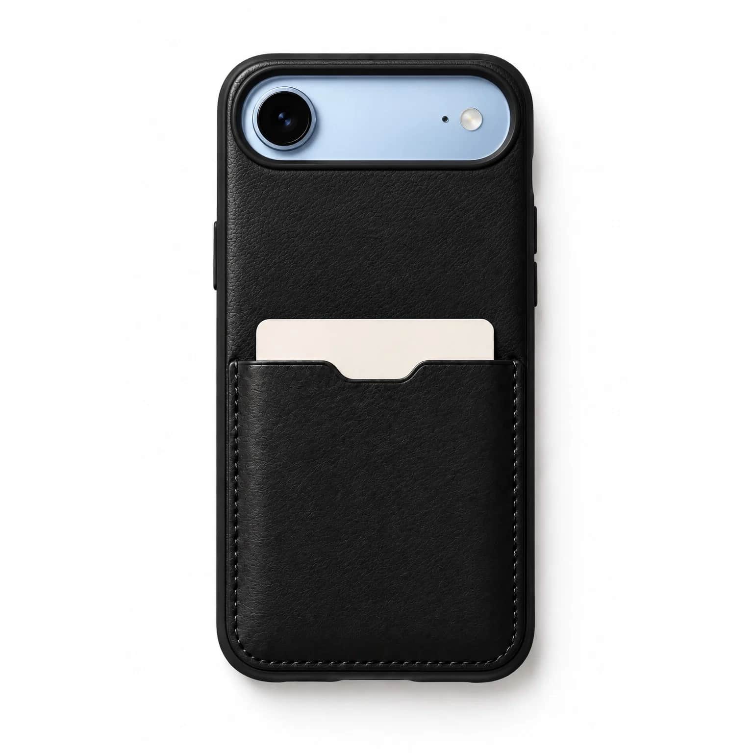 Black Leather Card Case — iPhone Air