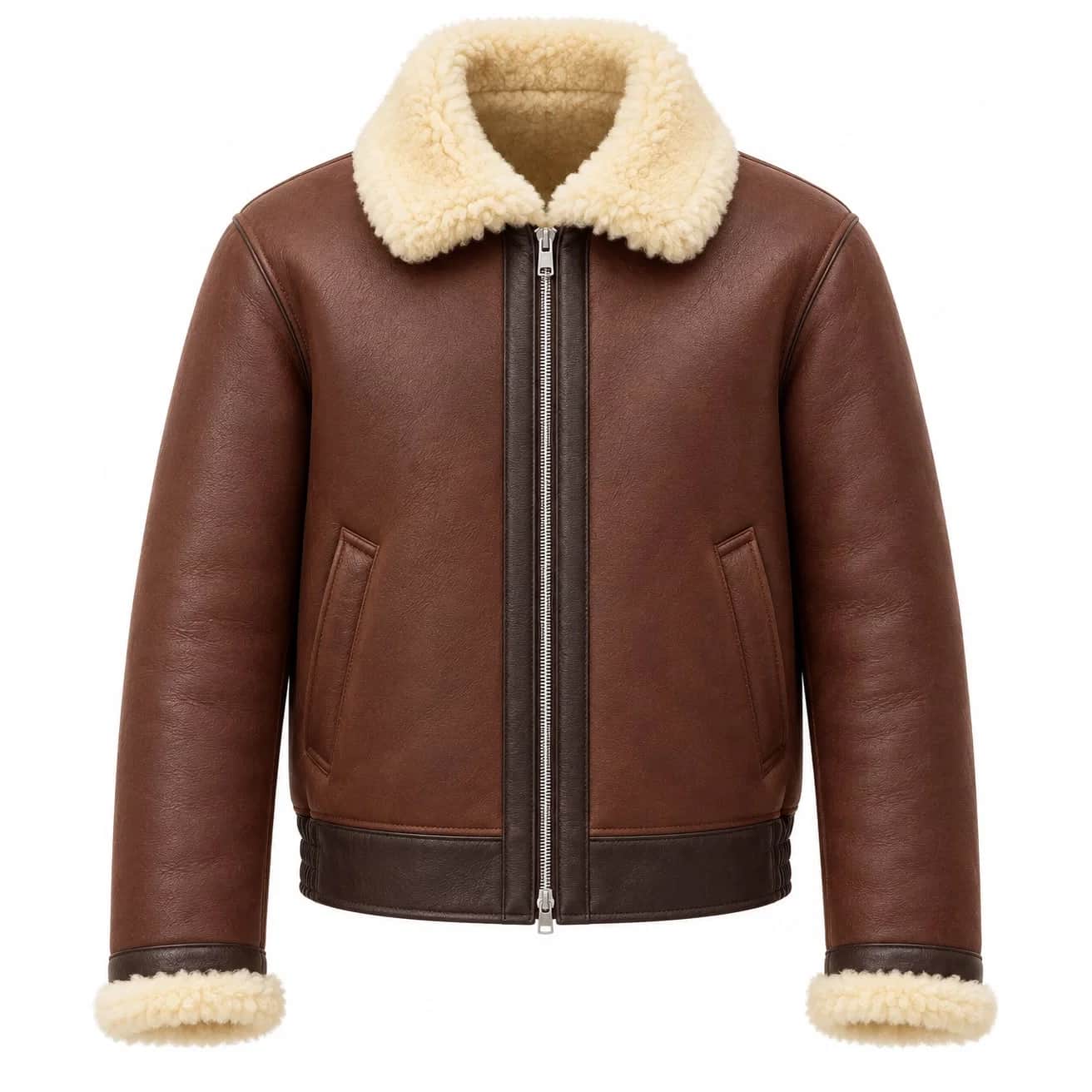 Chestnut Shearling Flight Jacket