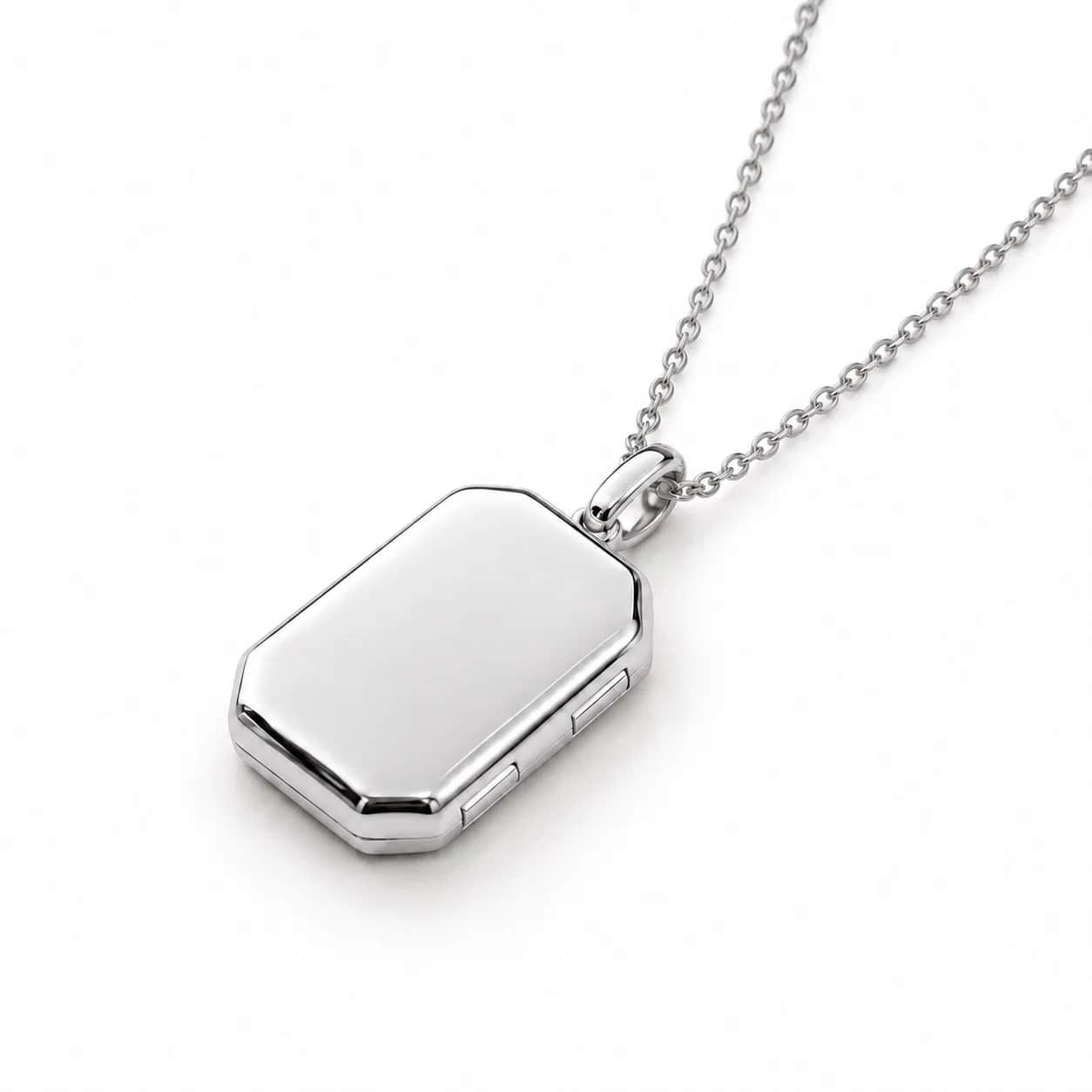 Clipped corner rectangle locket