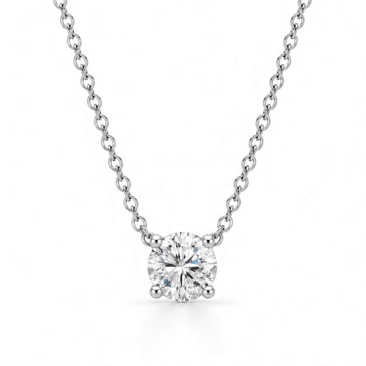 Four prong lab diamond necklace