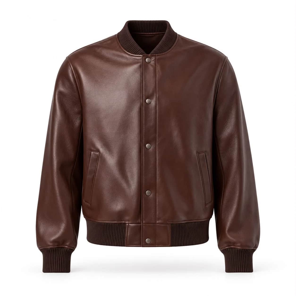 Leather Varsity Bomber