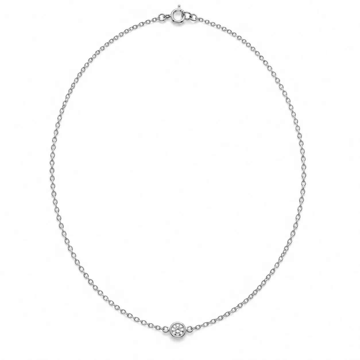 Petite lab diamond station necklace
