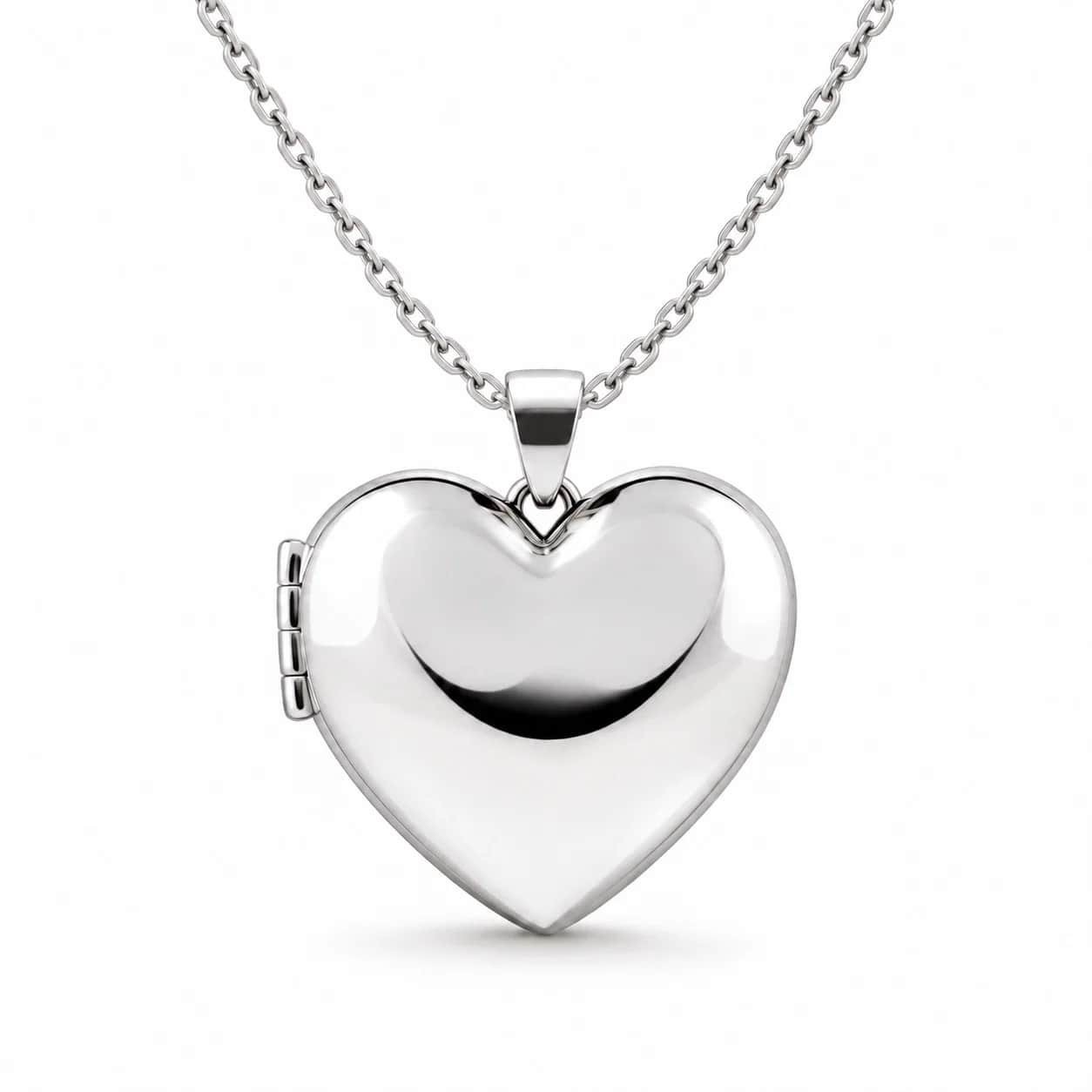 Puffed heart locket necklace