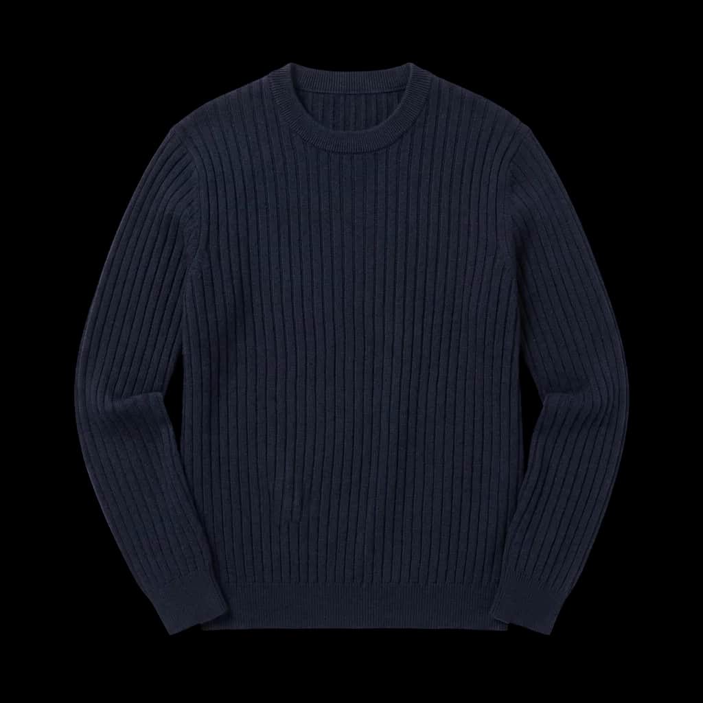 Navy Blue Ribbed Sweater