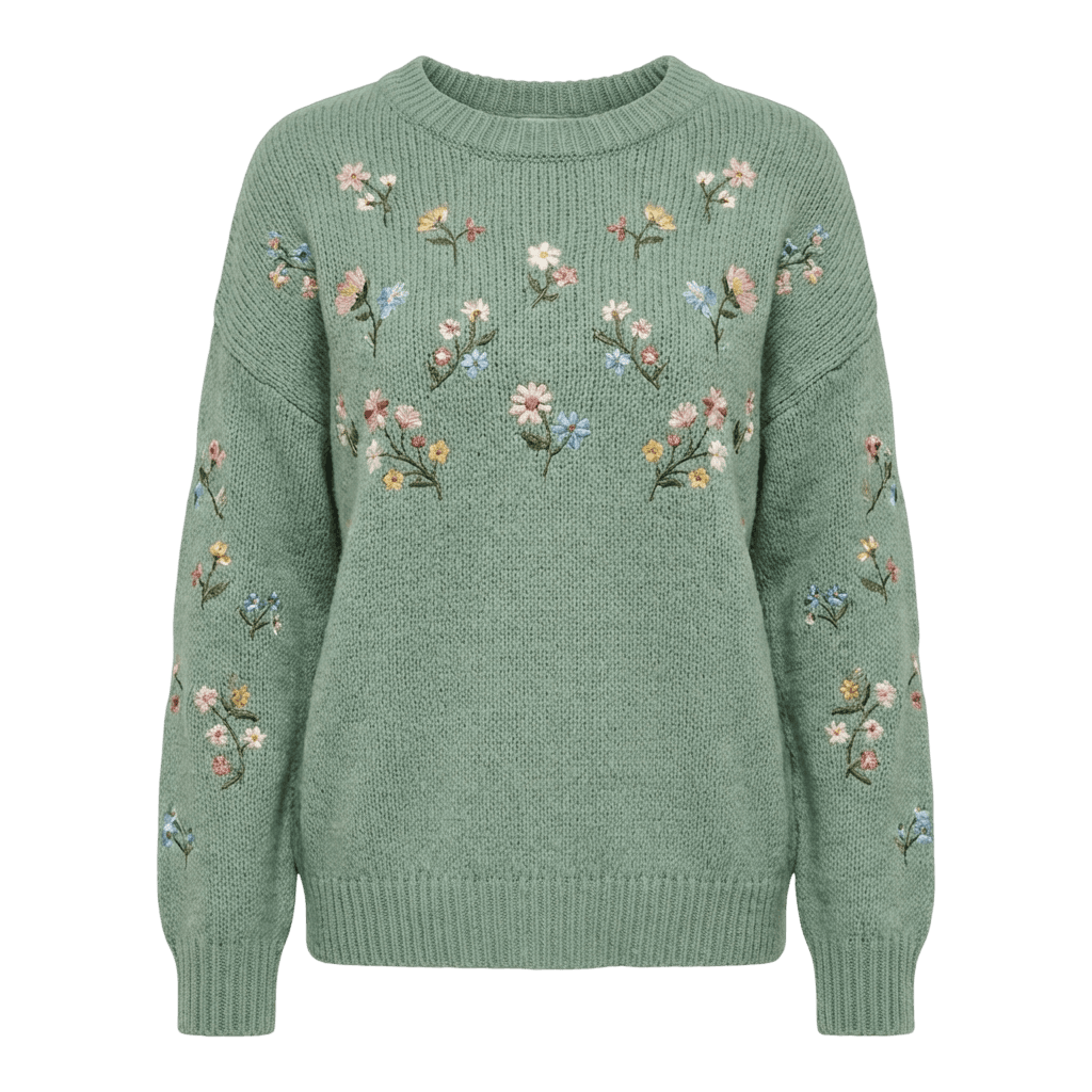 Floral Embroidered Sweater