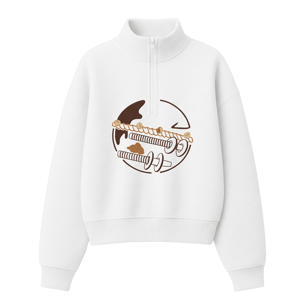 Clean White Quarter-Zip Sweatshirt