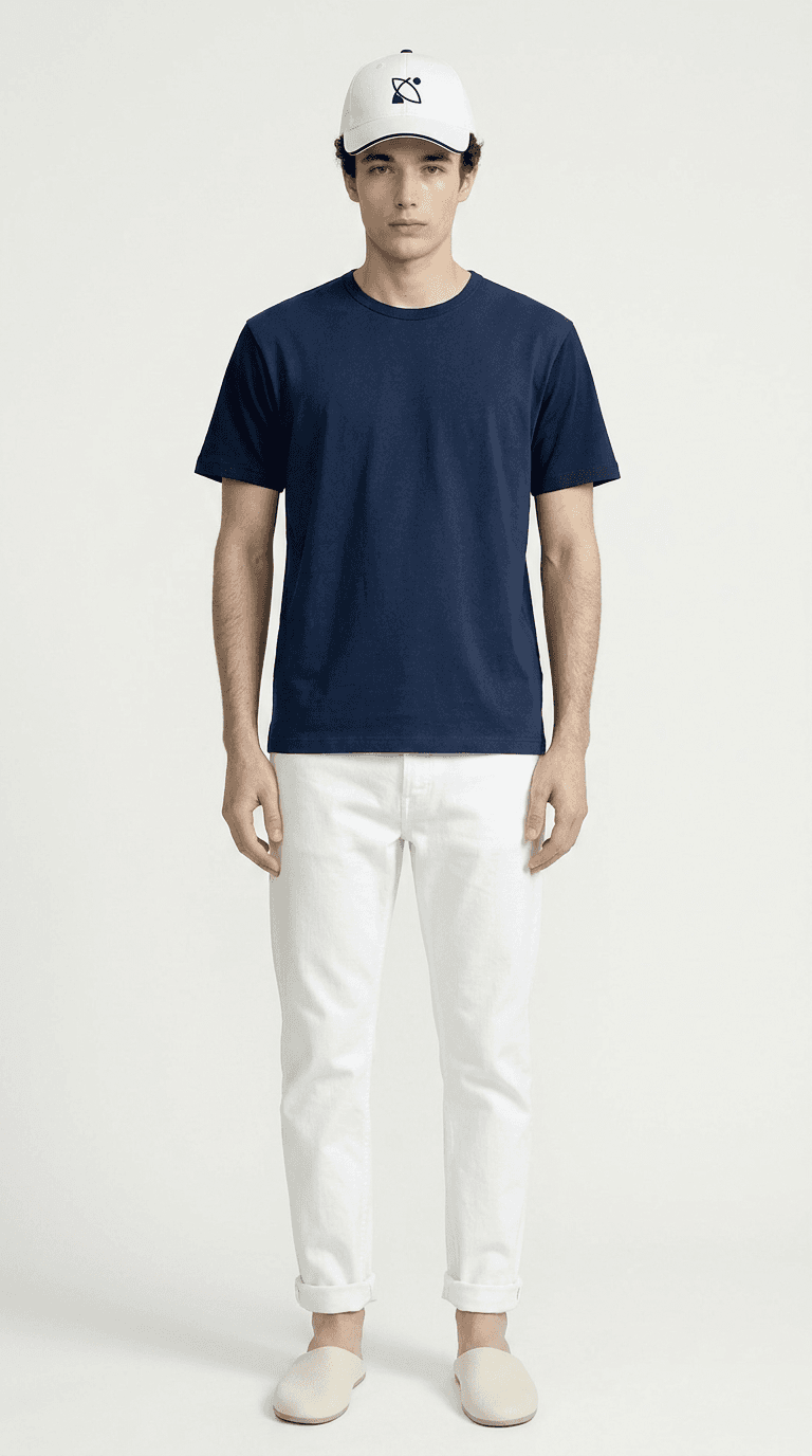 White And Navy Abstract