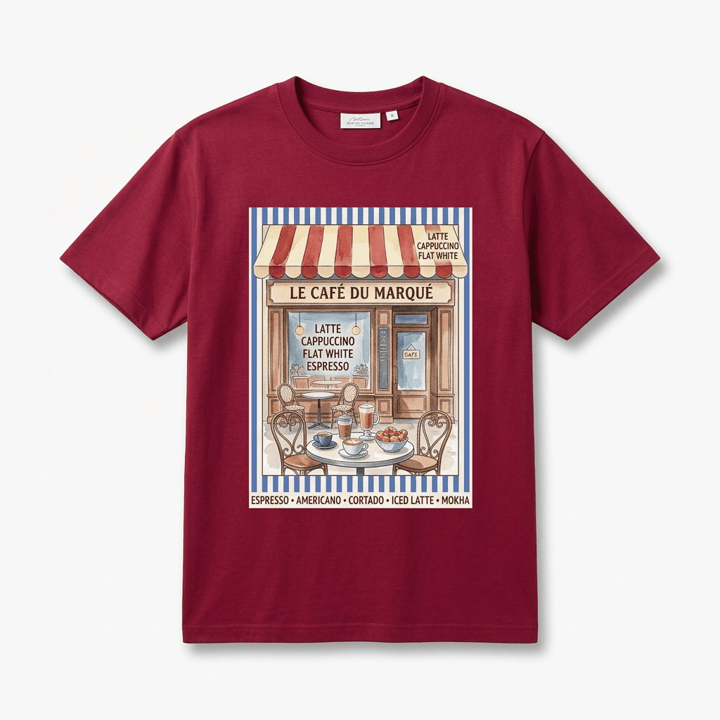 Berry Red Coffee Graphic T-Shirt