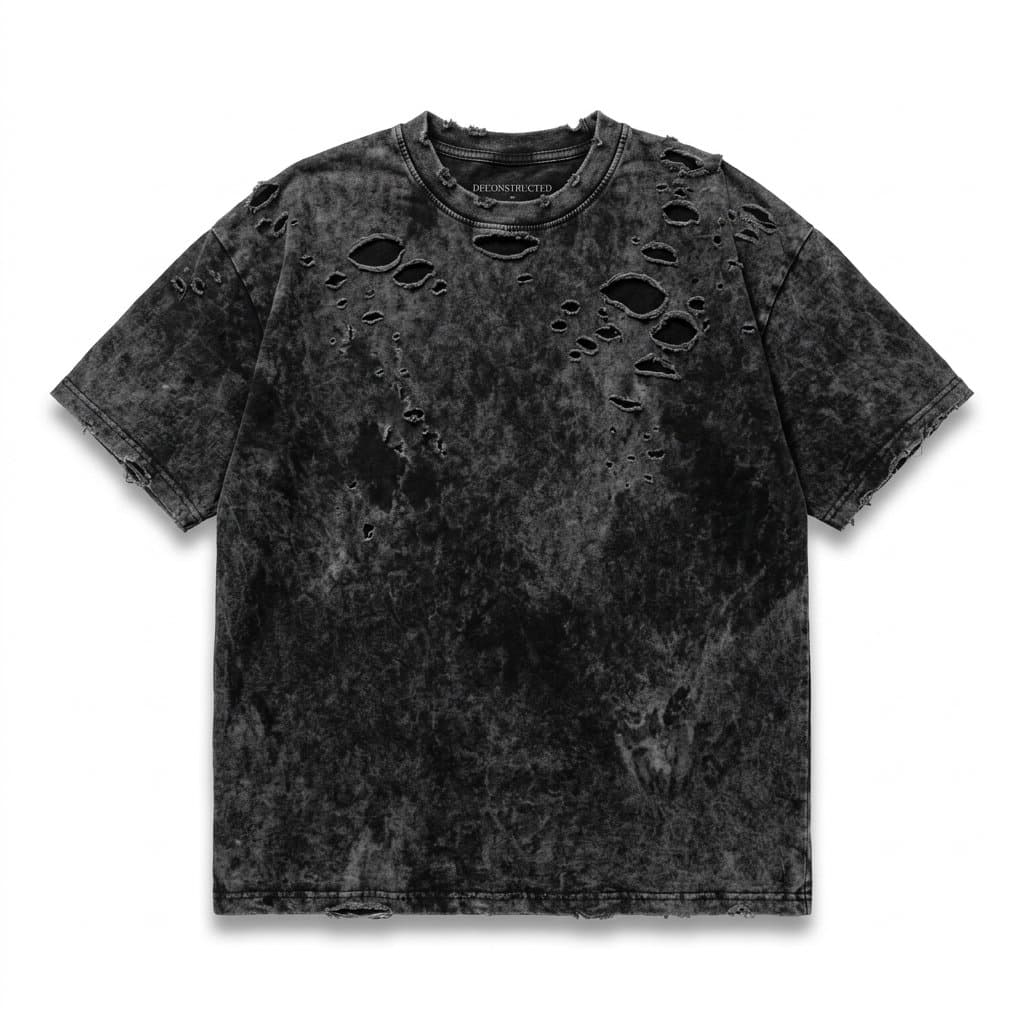 Destroyed Acid-Wash T-Shirt