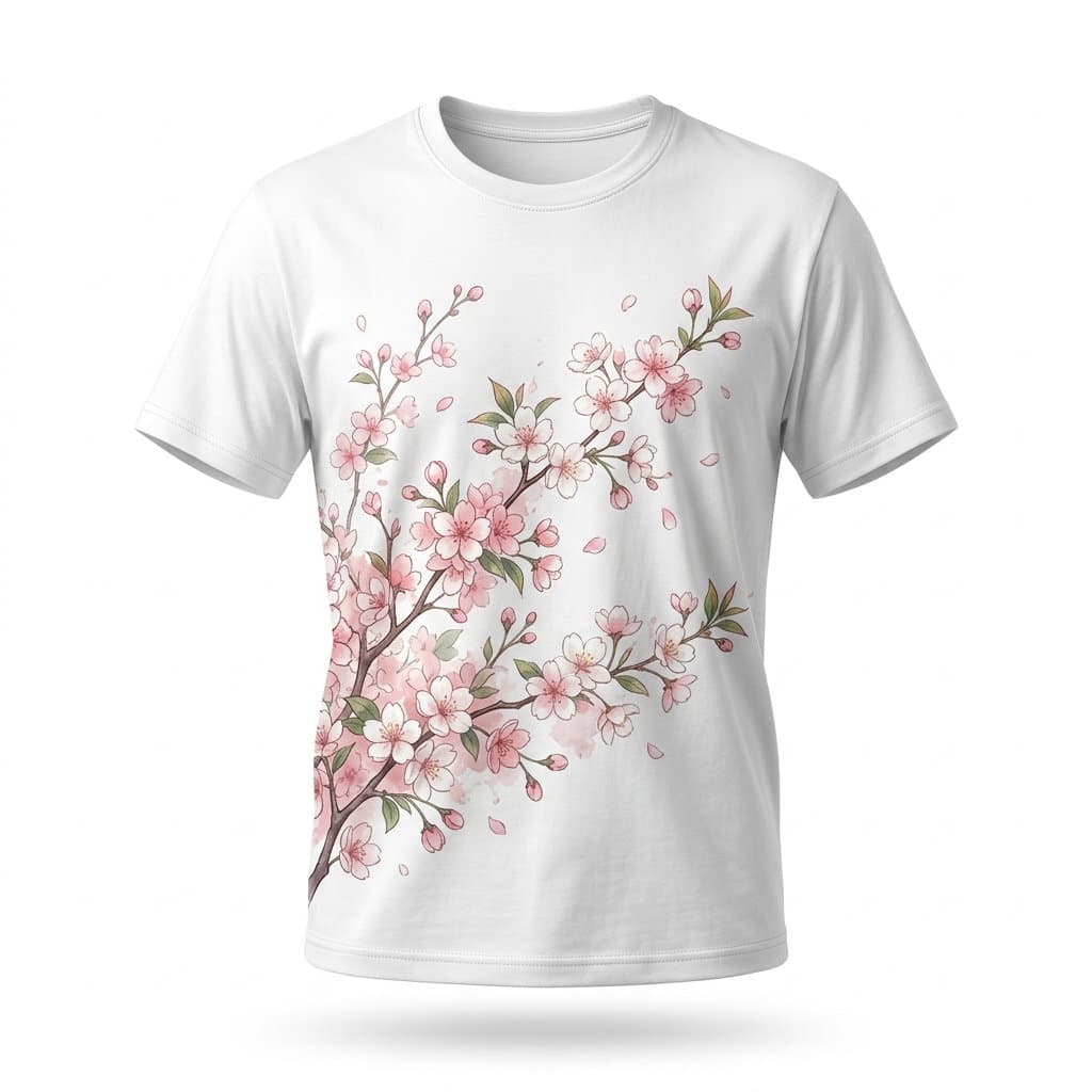 White Sakura Anime T-Shirt