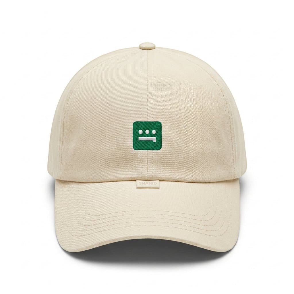White Embroidered 6-Panel Cap