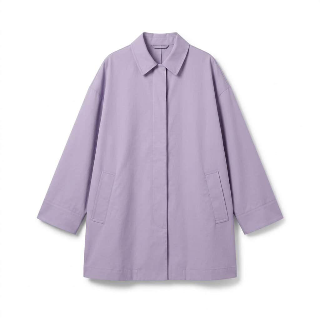 Lavender Oversized Poplin Coat