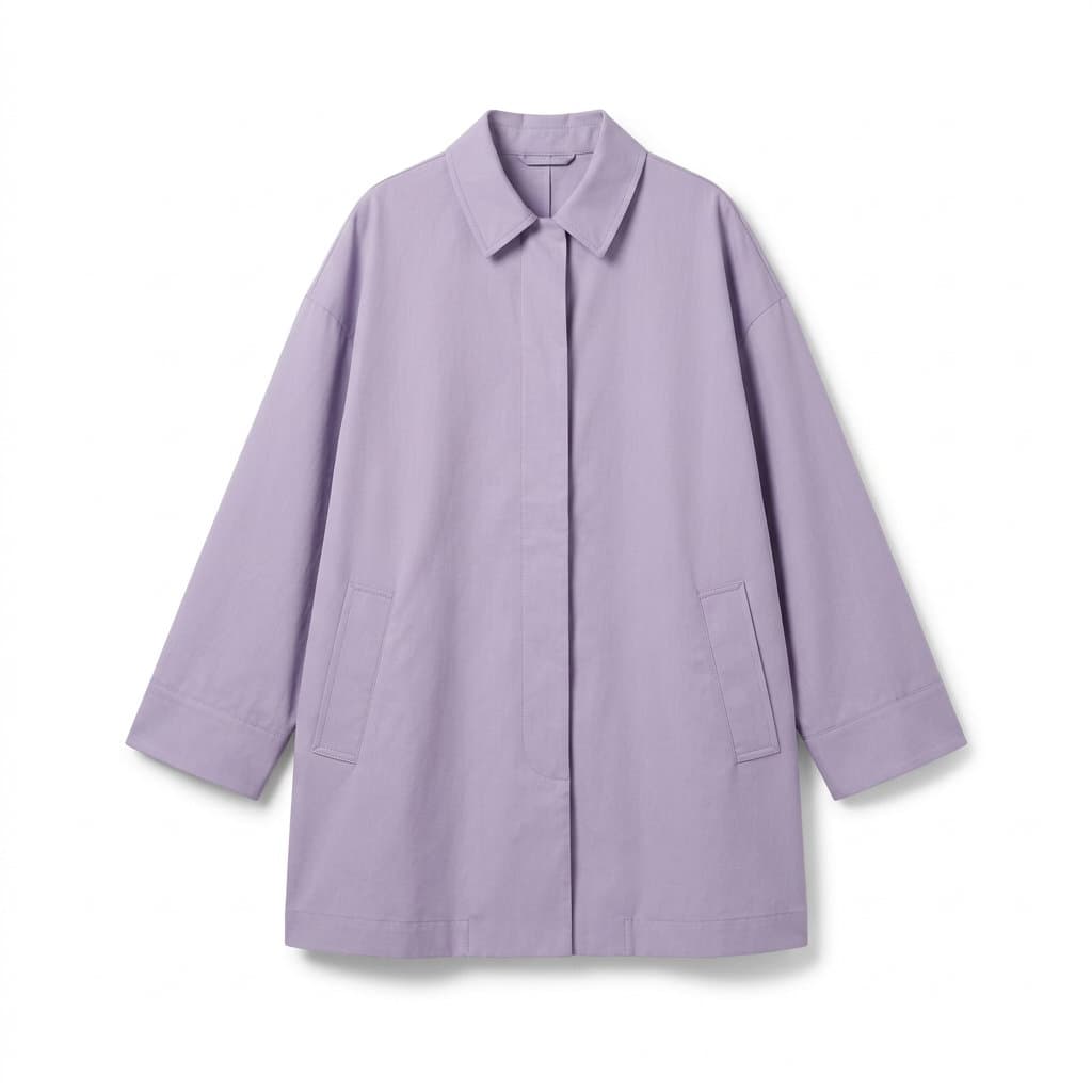 Lavender Oversized Poplin Coat