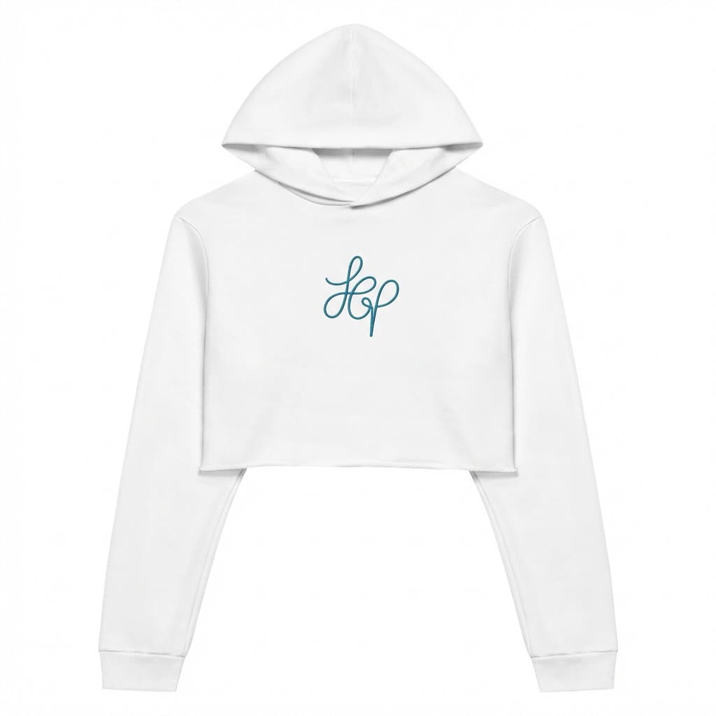 Clean White Cropped Hoodie