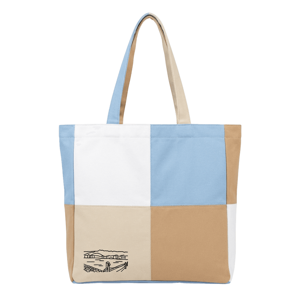 Coastal Color-Block Tote Bag