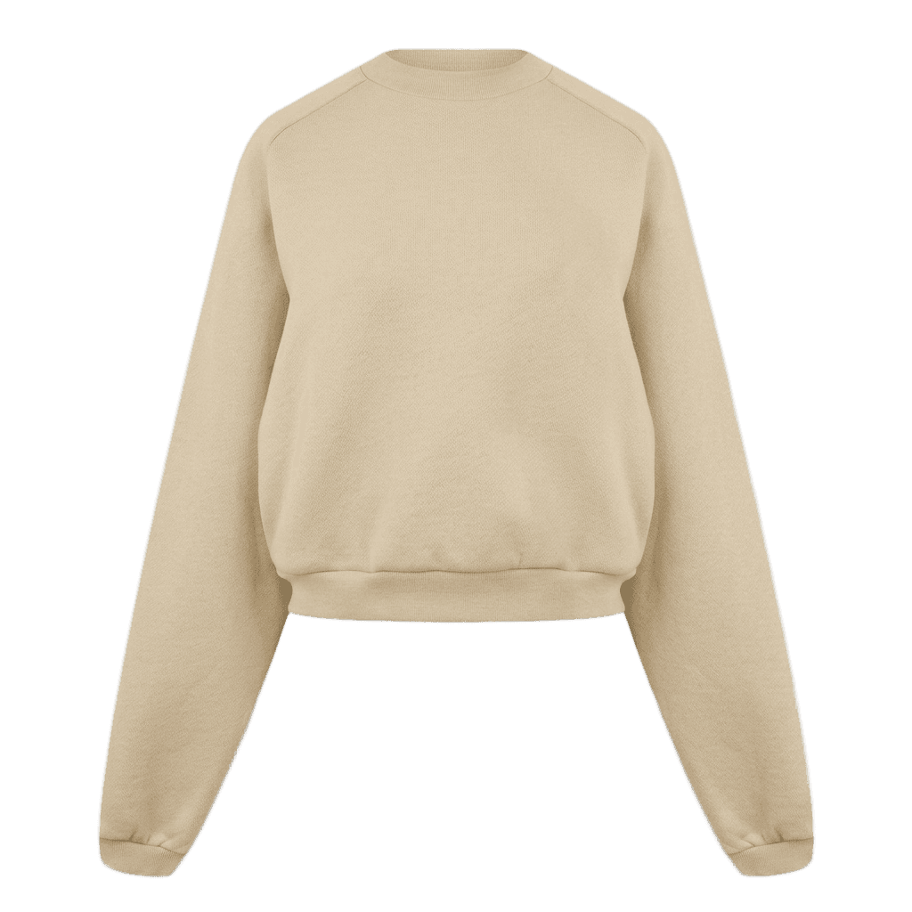 Oat Beige Relaxed-Fit Cropped Sweatshirt