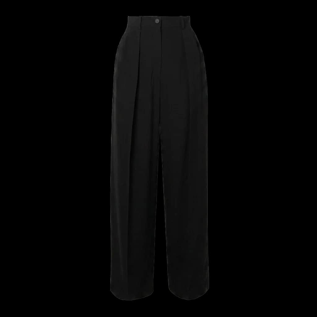 Black High-Waist Wide-Leg Trousers