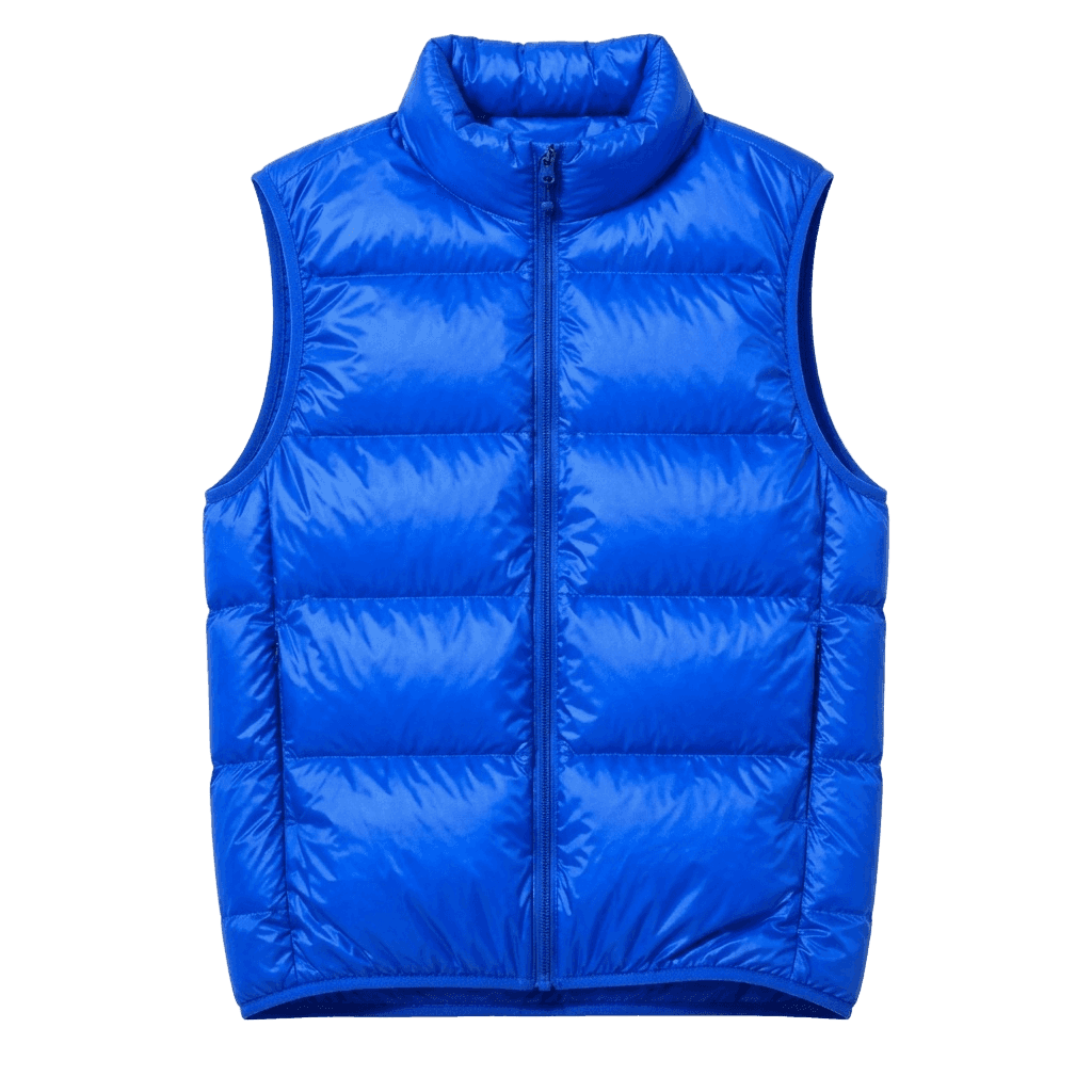 Blue quilted vest