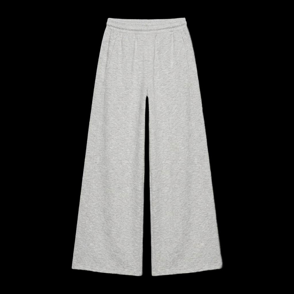 Wide-Leg Heather Grey Sweatpants