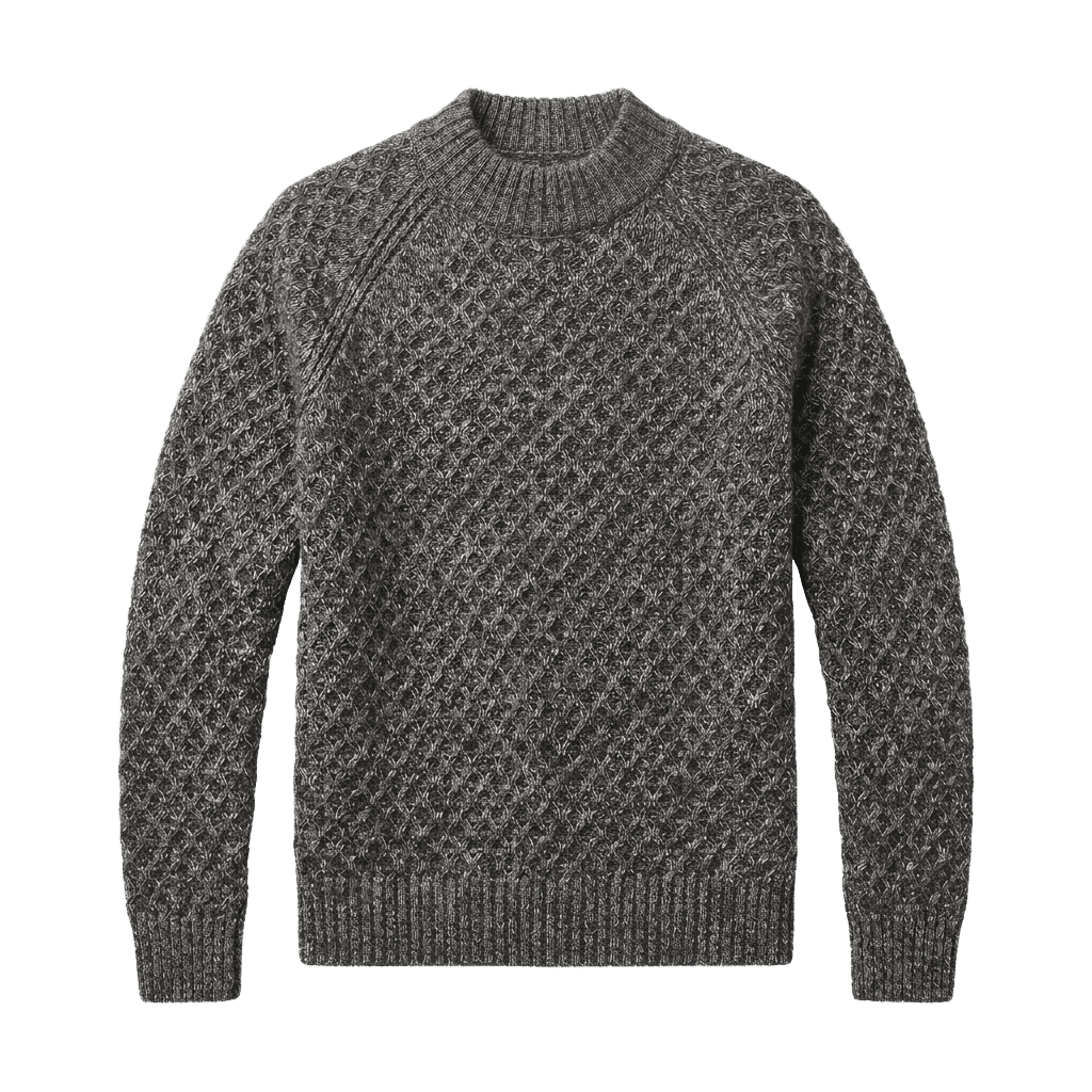 Waffle Knit Mock Neck