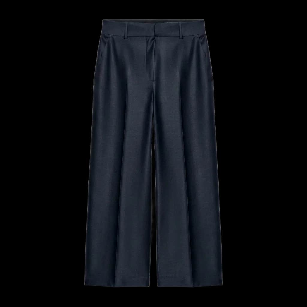 Navy Wide Leg Trousers