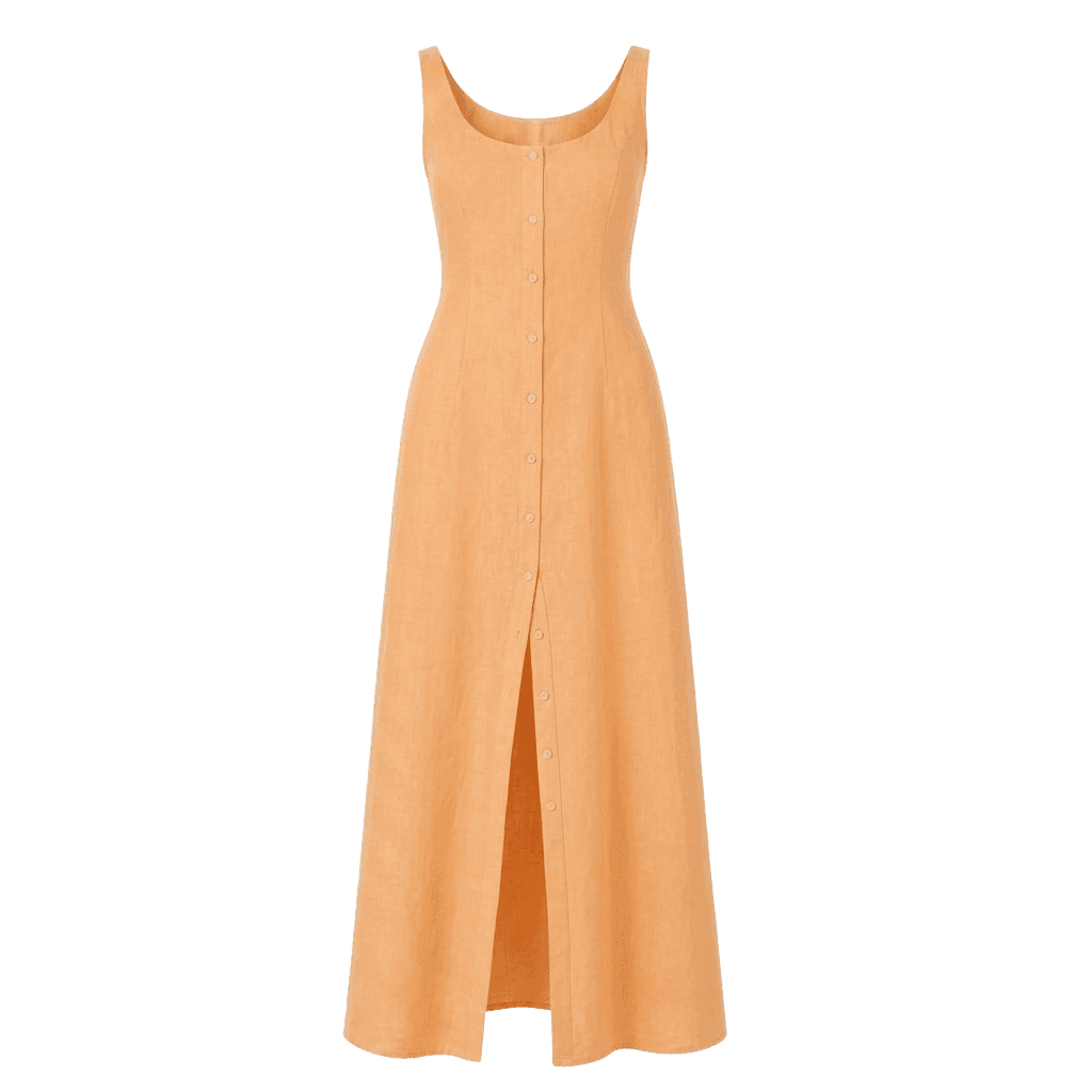 Orange Linen Slip Dress