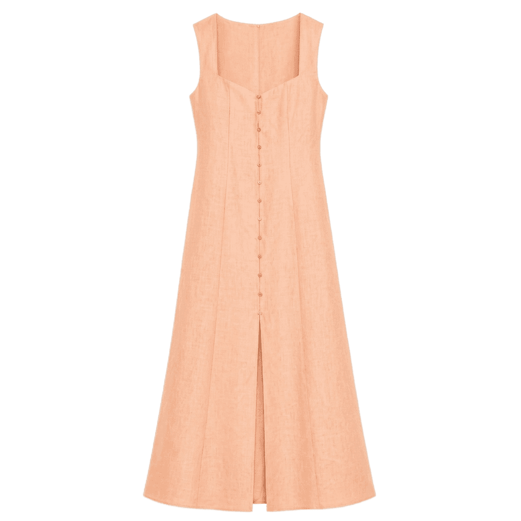Peach Linen Slip Dress