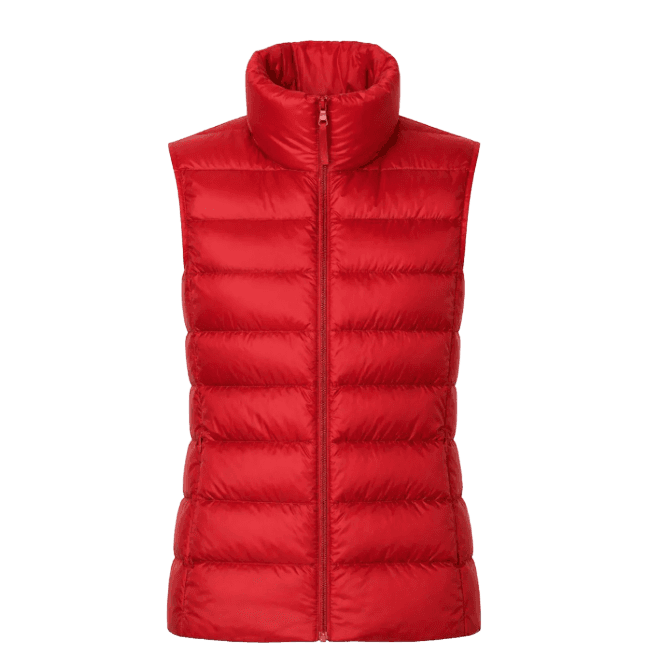 Red quilted vest