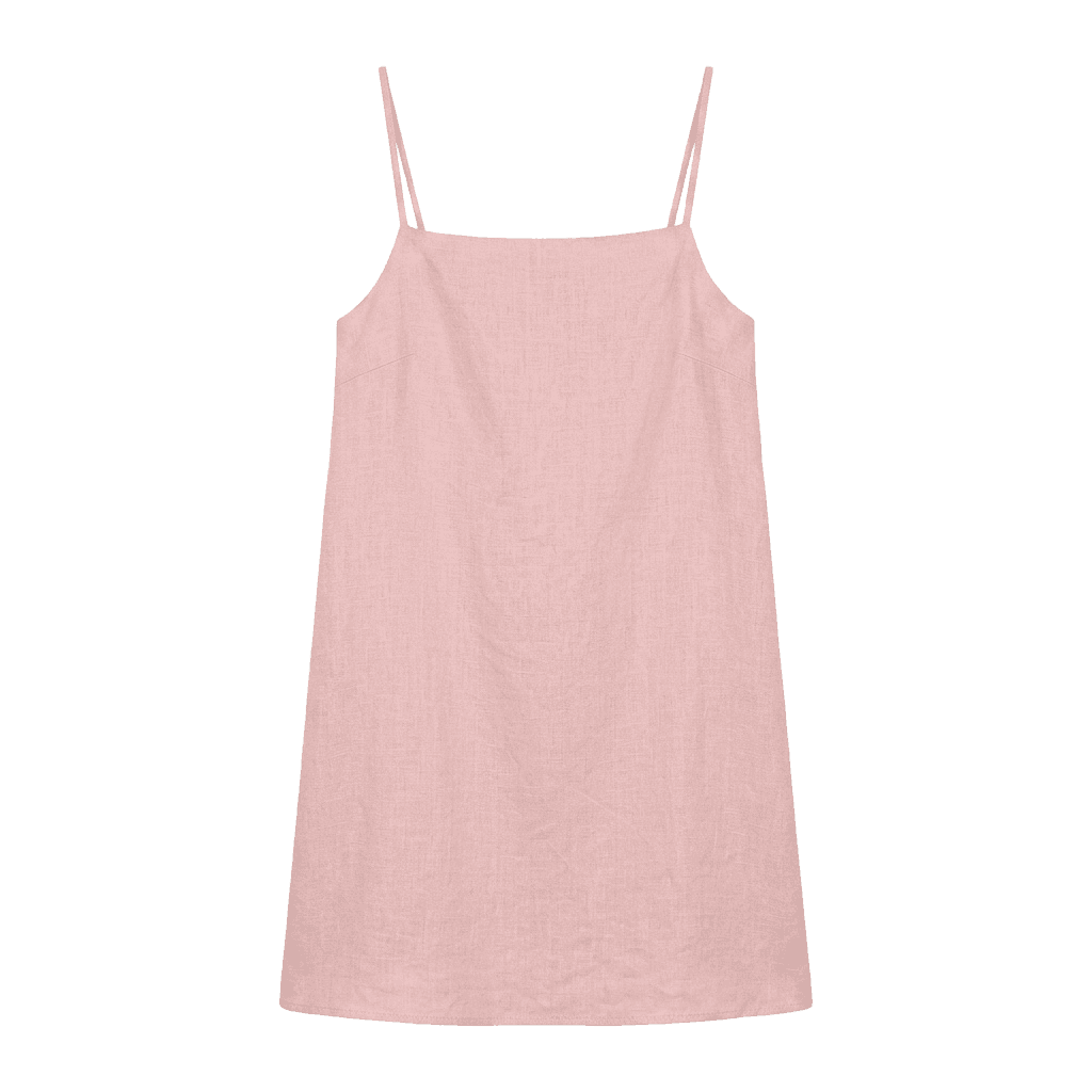 Sakura Pink Linen Slip Dress